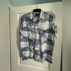 Banana Republic Gray and Blue Patterned Shirt